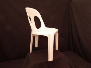 white plastic chair