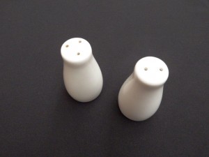 porcelain salt and peper shakers